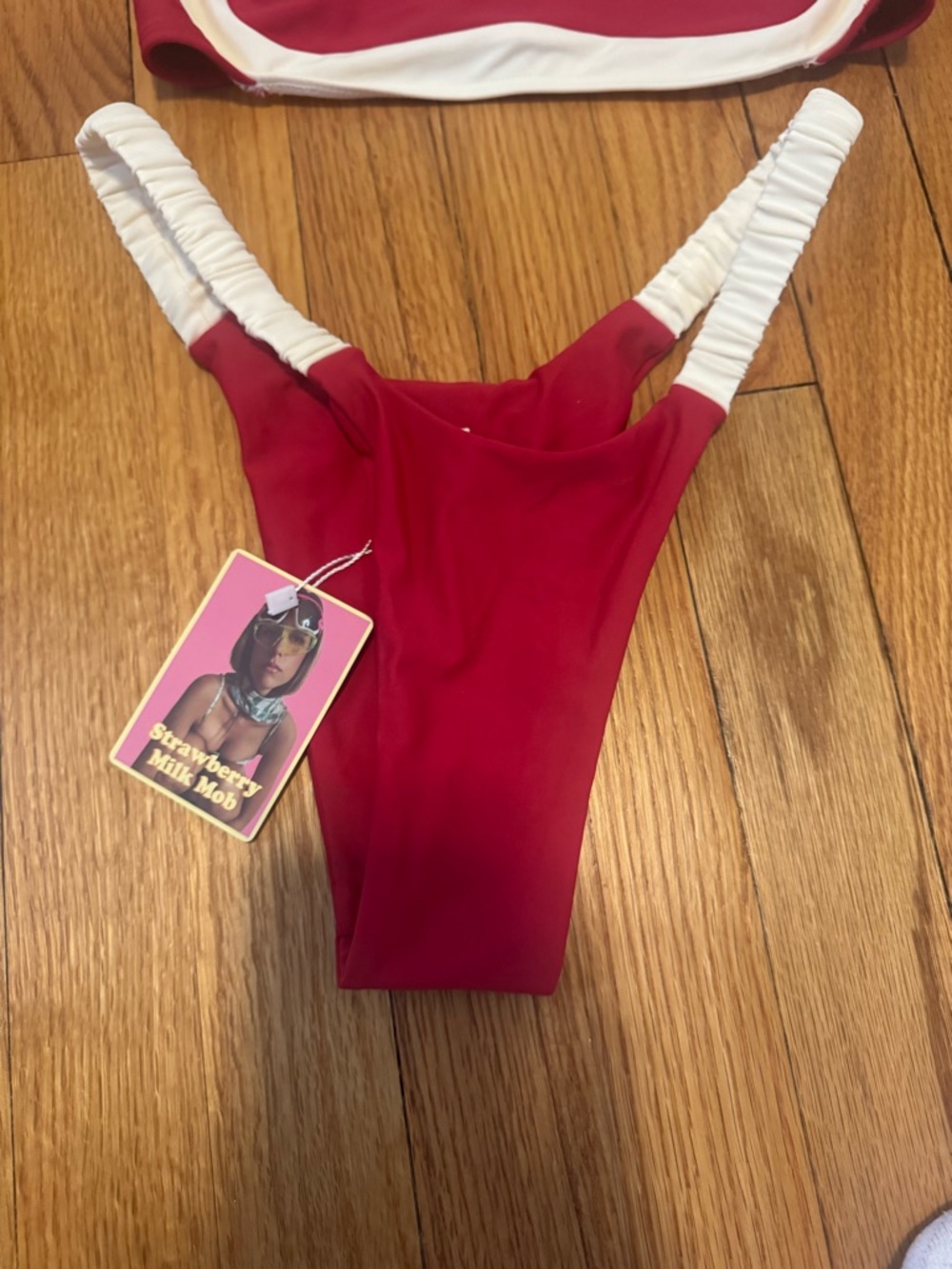 Strawberry Milk Mob Red Velvet Bikini Bottom